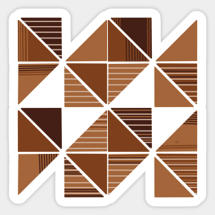 Geometric Stripes - Brown Sticker